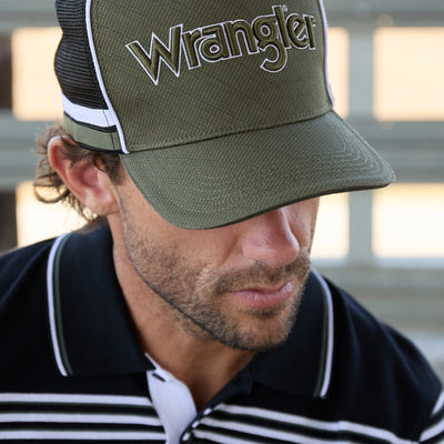 Wrangler Logo High Profile Trucker Cap