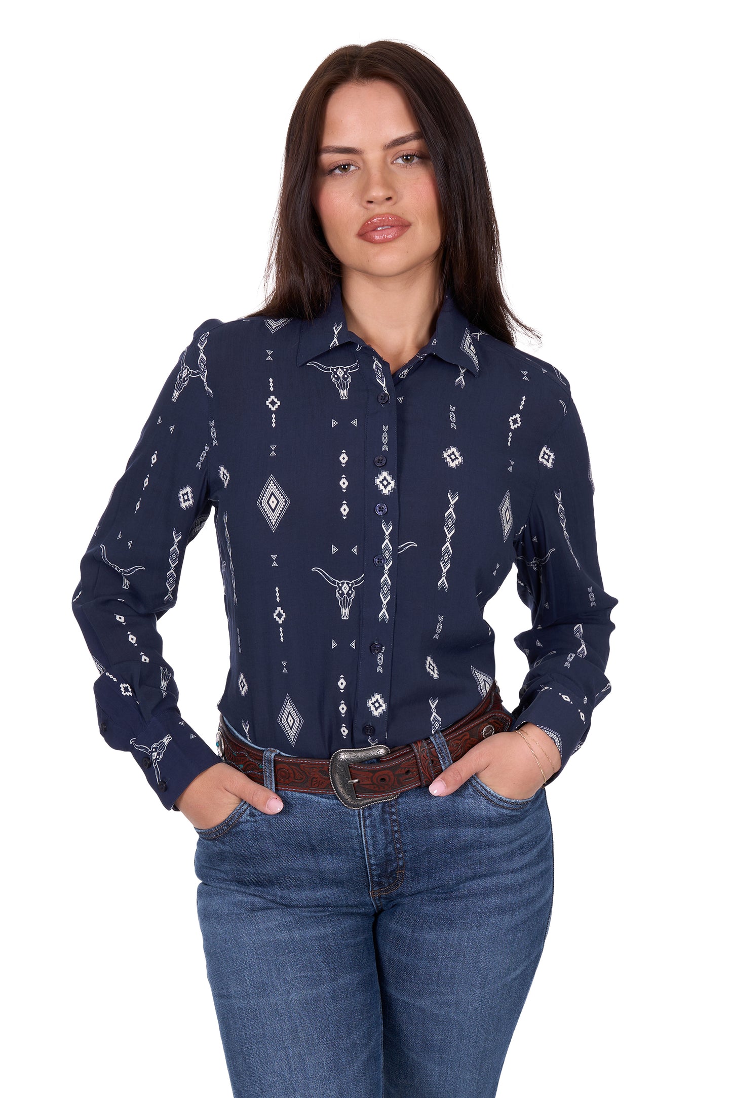 Wrangler Women’s Austin Print Long Sleeve Shirt