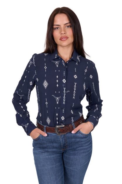 Wrangler Women’s Austin Print Long Sleeve Shirt