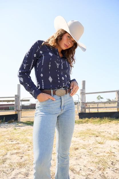 Wrangler Women’s Austin Print Long Sleeve Shirt
