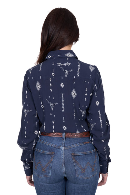 Wrangler Women’s Austin Print Long Sleeve Shirt