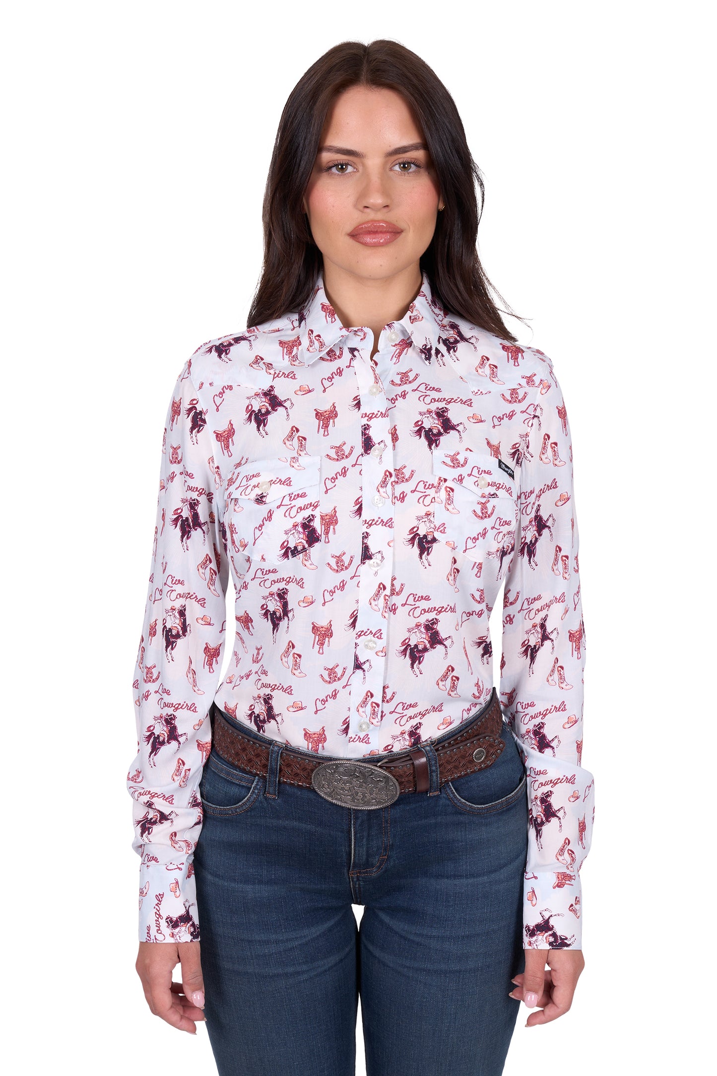 Wrangler Women’s Doreen Print Western Long Sleeve Shirt