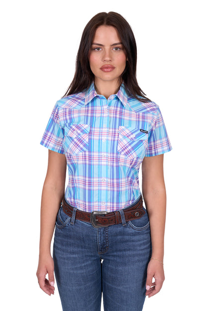 Wrangler Women’s Emily Check Western Short Sleeve Shirt