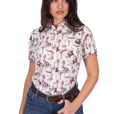 Wrangler Women’s Celeste Print Short Sleeve Shirt