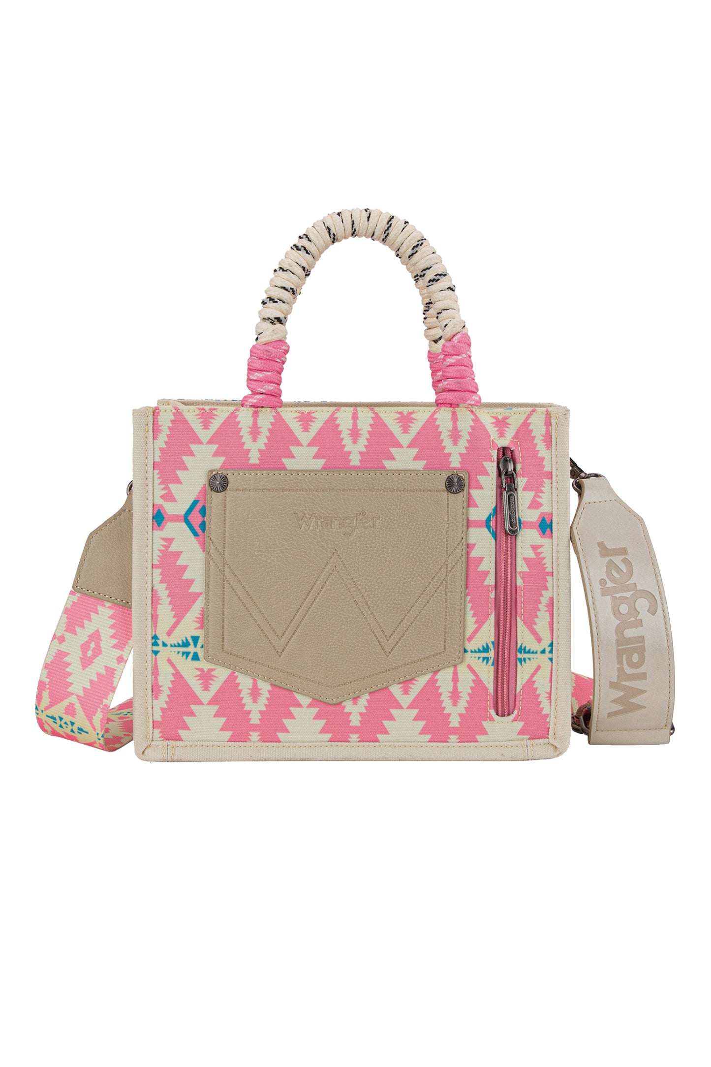 Wrangler Southwestern Rope Handle Bag - Pink