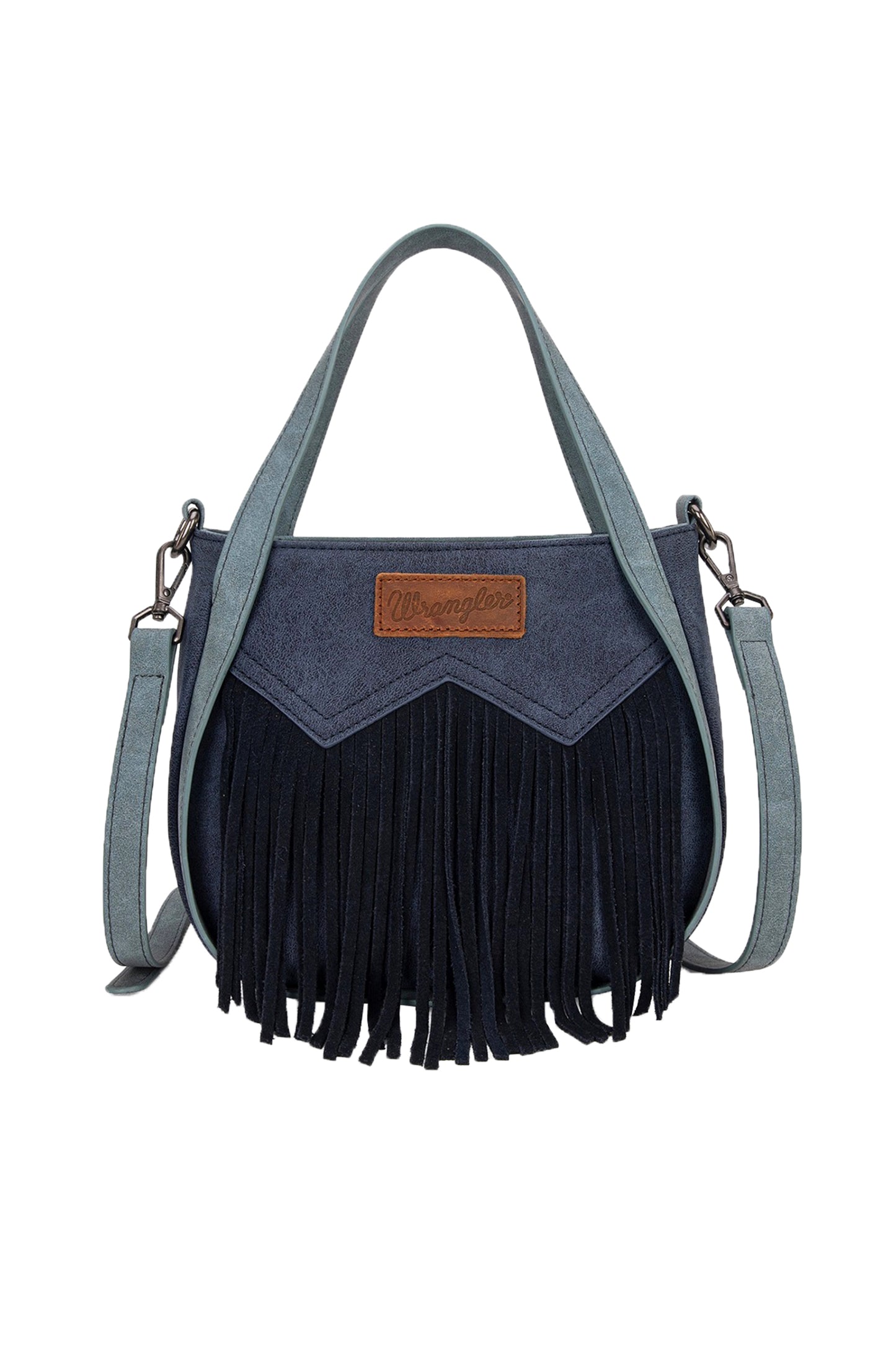 Wrangler Southwestern Two Tone Fringe Bag - Navy