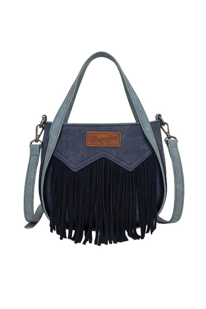 Wrangler Southwestern Two Tone Fringe Bag - Navy