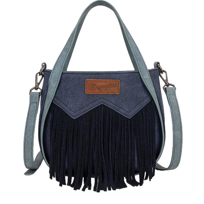 Wrangler Southwestern Two Tone Fringe Bag - Navy