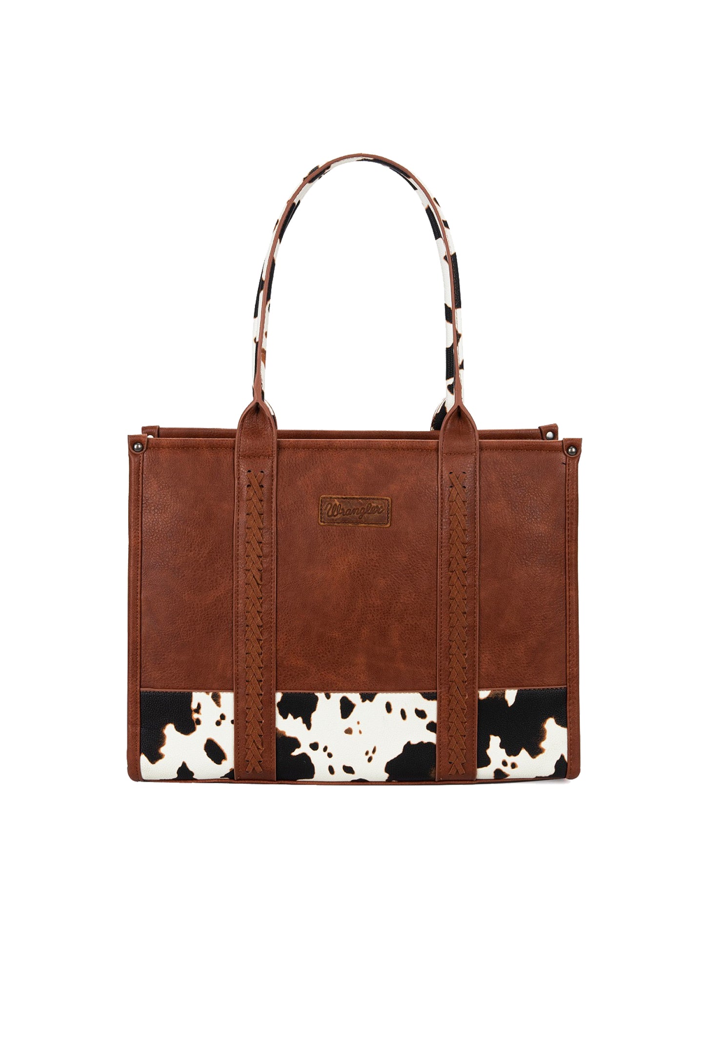 Wrangler South Western Cow Print Tote Bag - Dark Tan