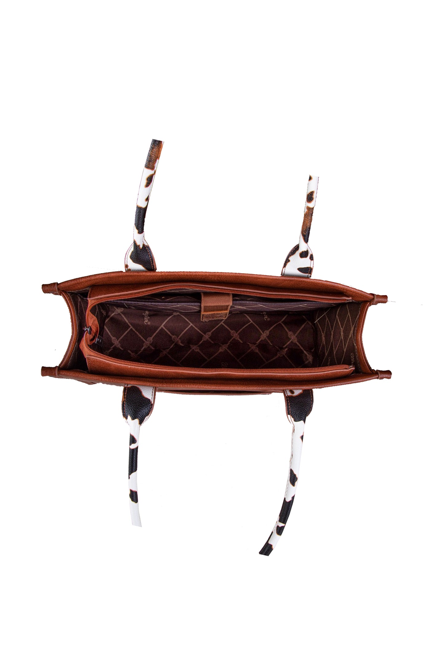 Wrangler South Western Cow Print Tote Bag - Dark Tan