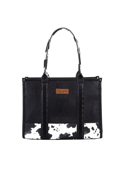 Wrangler South Western Cow Print Tote Bag - Black