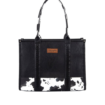 Wrangler South Western Cow Print Tote Bag - Black