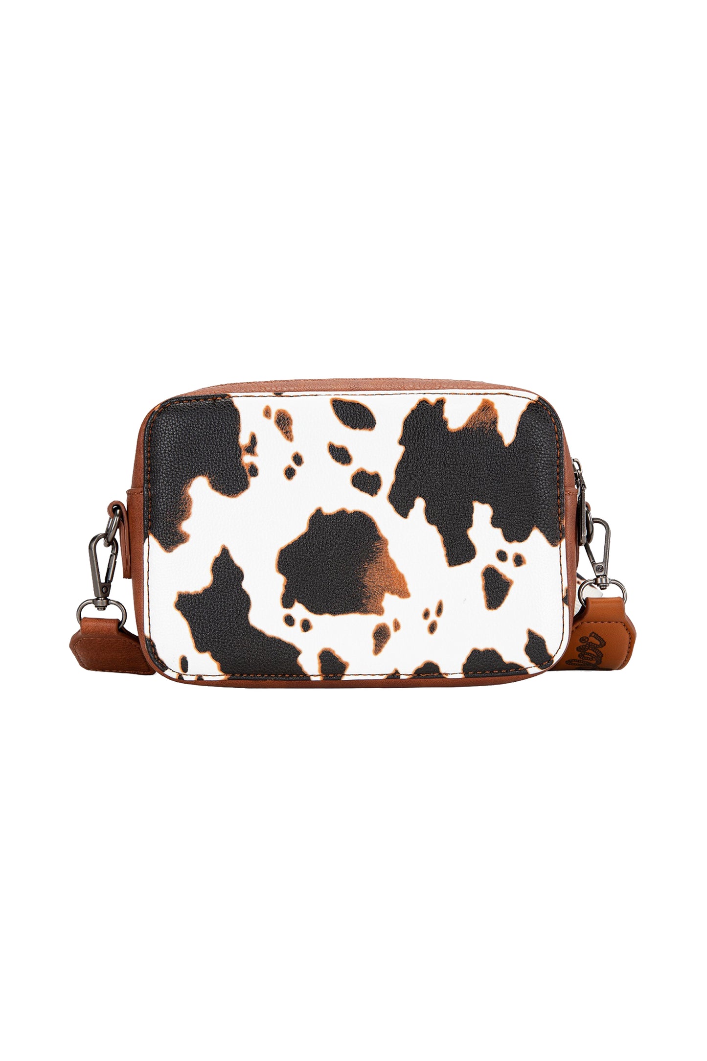 Wrangler South Western Cow Print Small Crossbody Bag - Dark Tan
