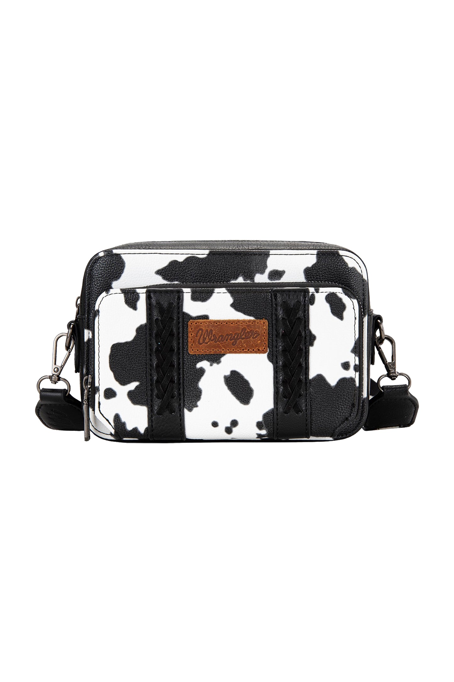 Wrangler South Western Cow Print Small Crossbody Bag - Black