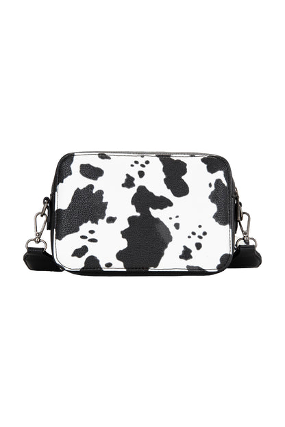 Wrangler South Western Cow Print Small Crossbody Bag - Black