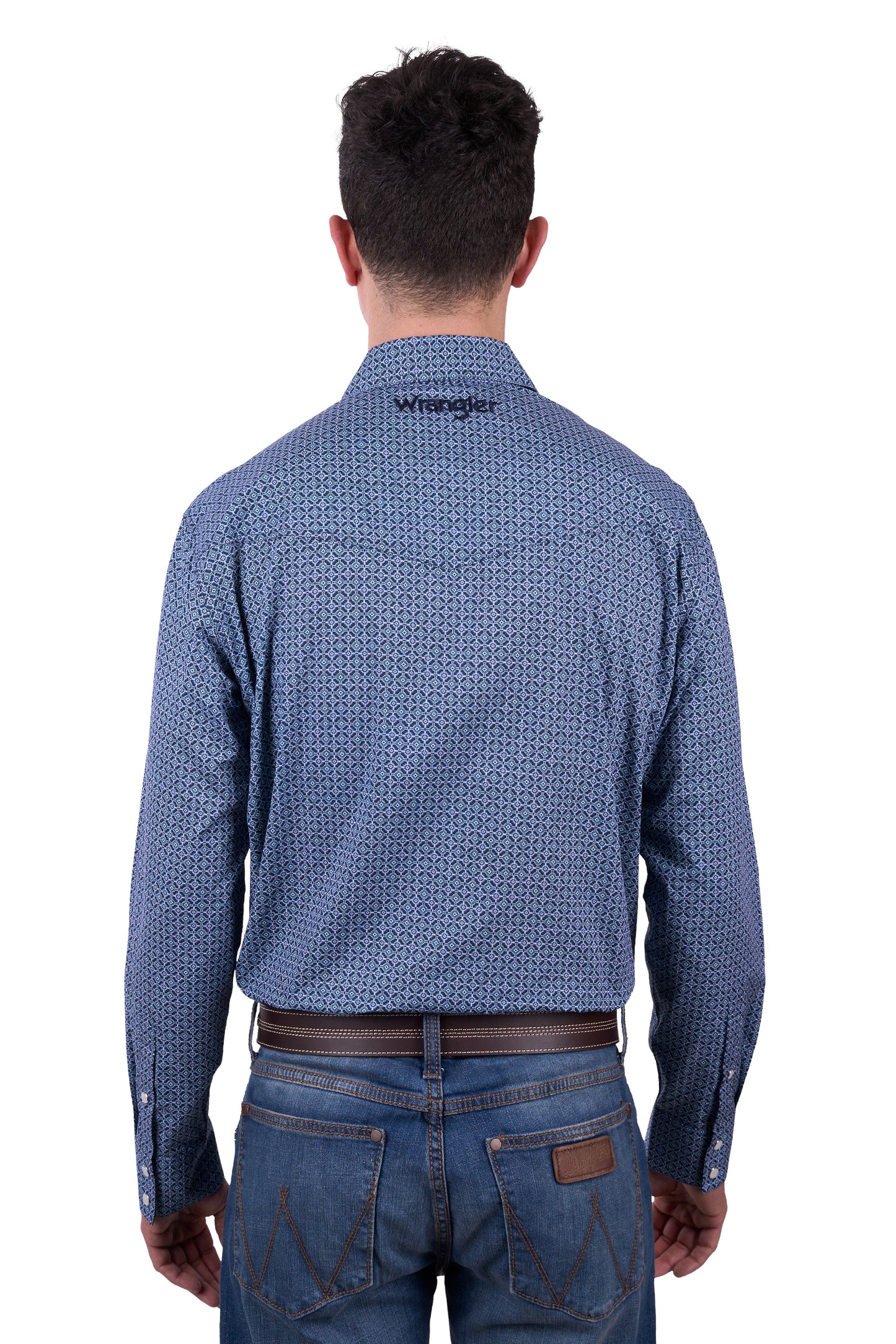 Wrangler Men’s Theo Print Western Long Sleeve Shirt