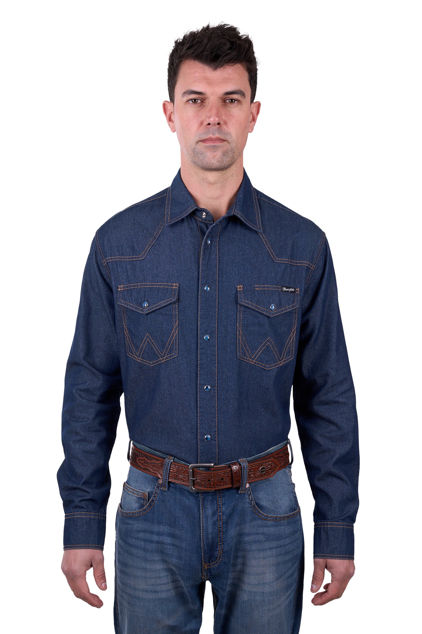 Wrangler Men’s Jay Denim Western Long Sleeve Shirt