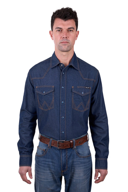 Wrangler Men’s Jay Denim Western Long Sleeve Shirt