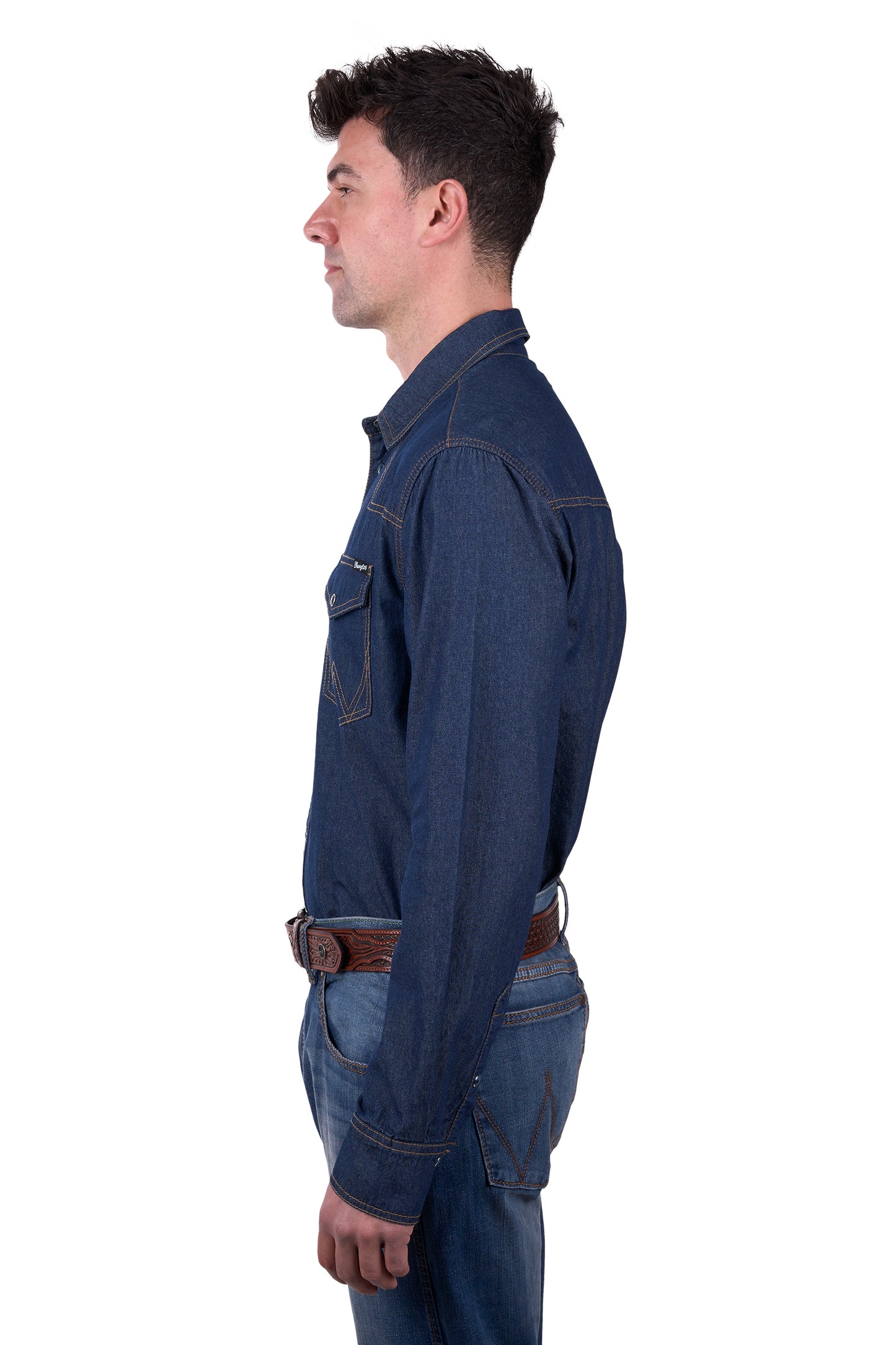 Wrangler Men’s Jay Denim Western Long Sleeve Shirt