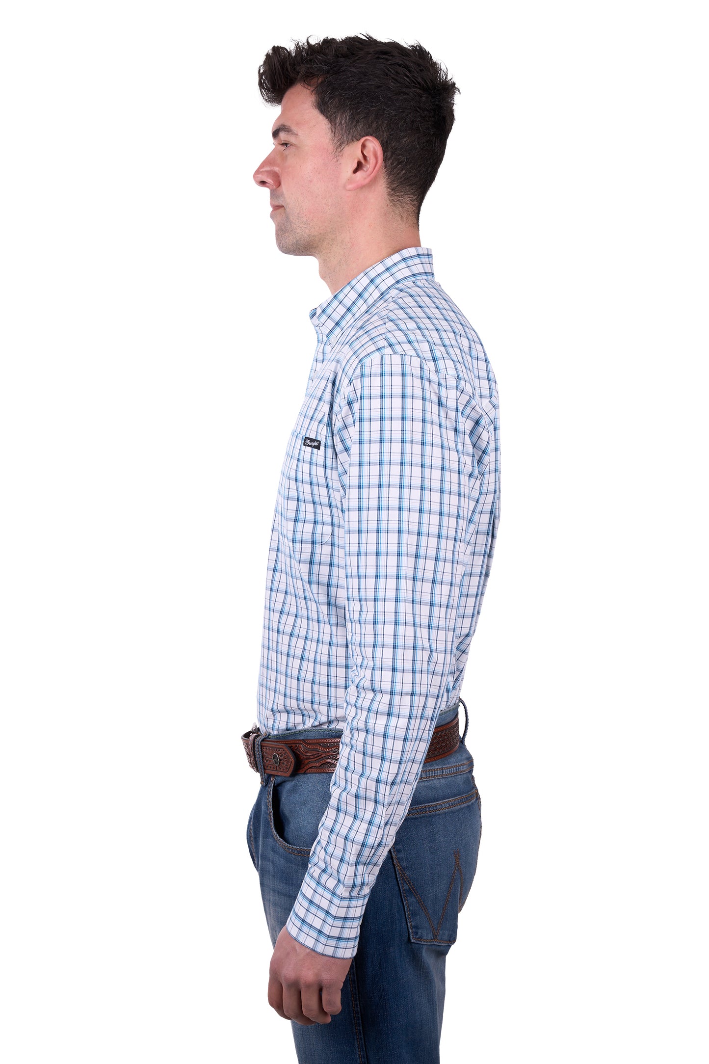 Wrangler Men’s Owen Check Button Down Long Sleeve Shirt