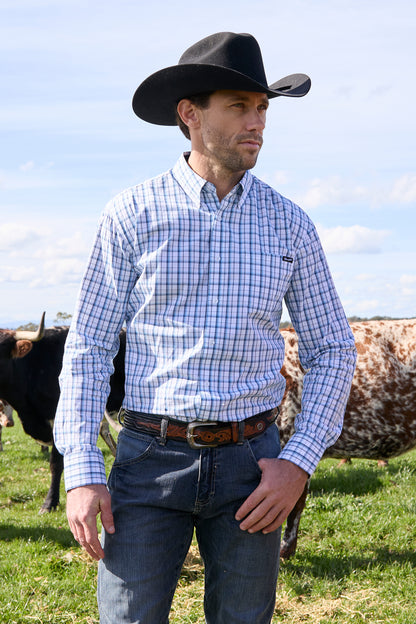 Wrangler Men’s Owen Check Button Down Long Sleeve Shirt