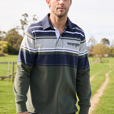Wrangler Men’s Zane Stripe Rugby
