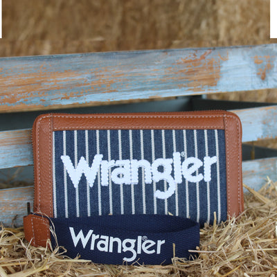Wrangler Canvas Iconic Logo Wallet - Navy  White
