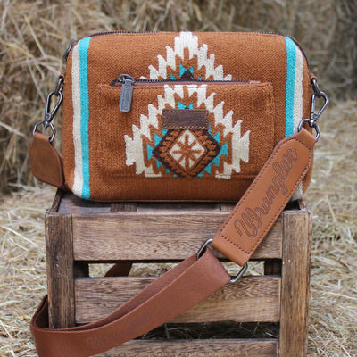 Wrangler Maya Aztec Crossbody Bag - Tan