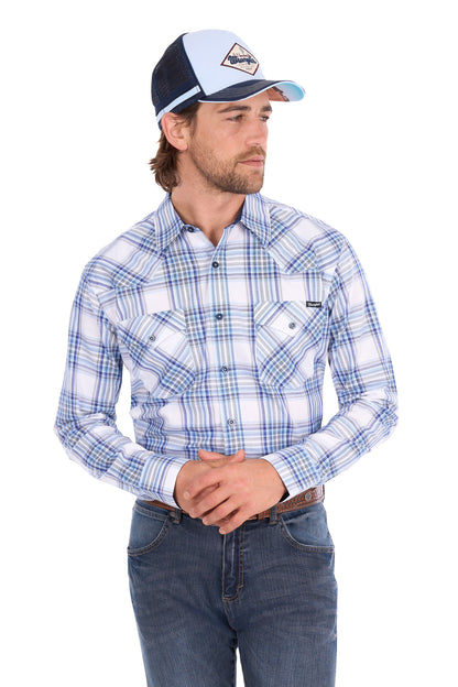 Wrangler Men’s Eric Check Western Button Down Long Sleeve Shirt
