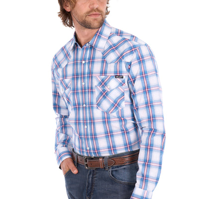Wrangler Men’s Louis Check Western Long Sleeve Shirt