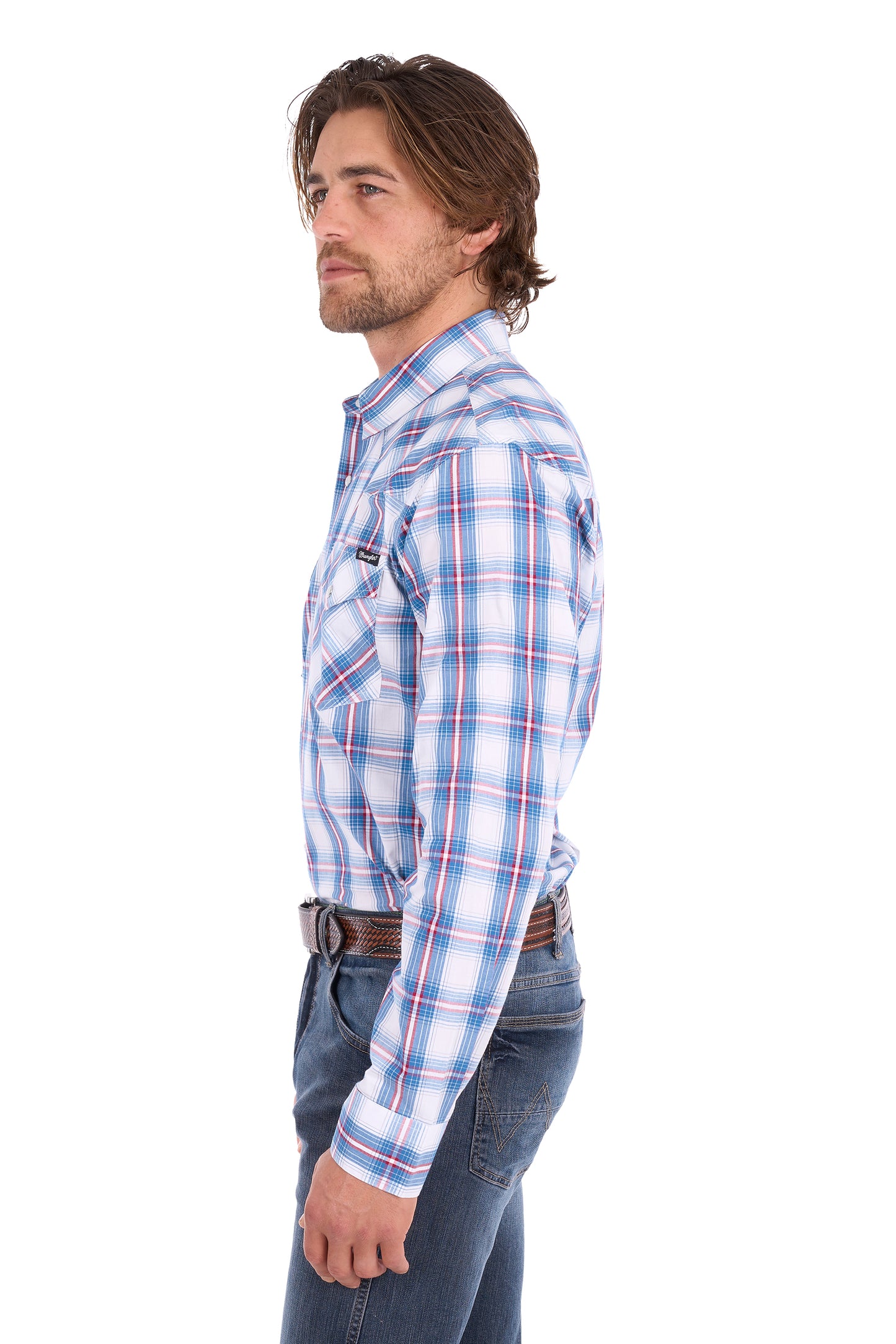 Wrangler Men’s Louis Check Western Long Sleeve Shirt