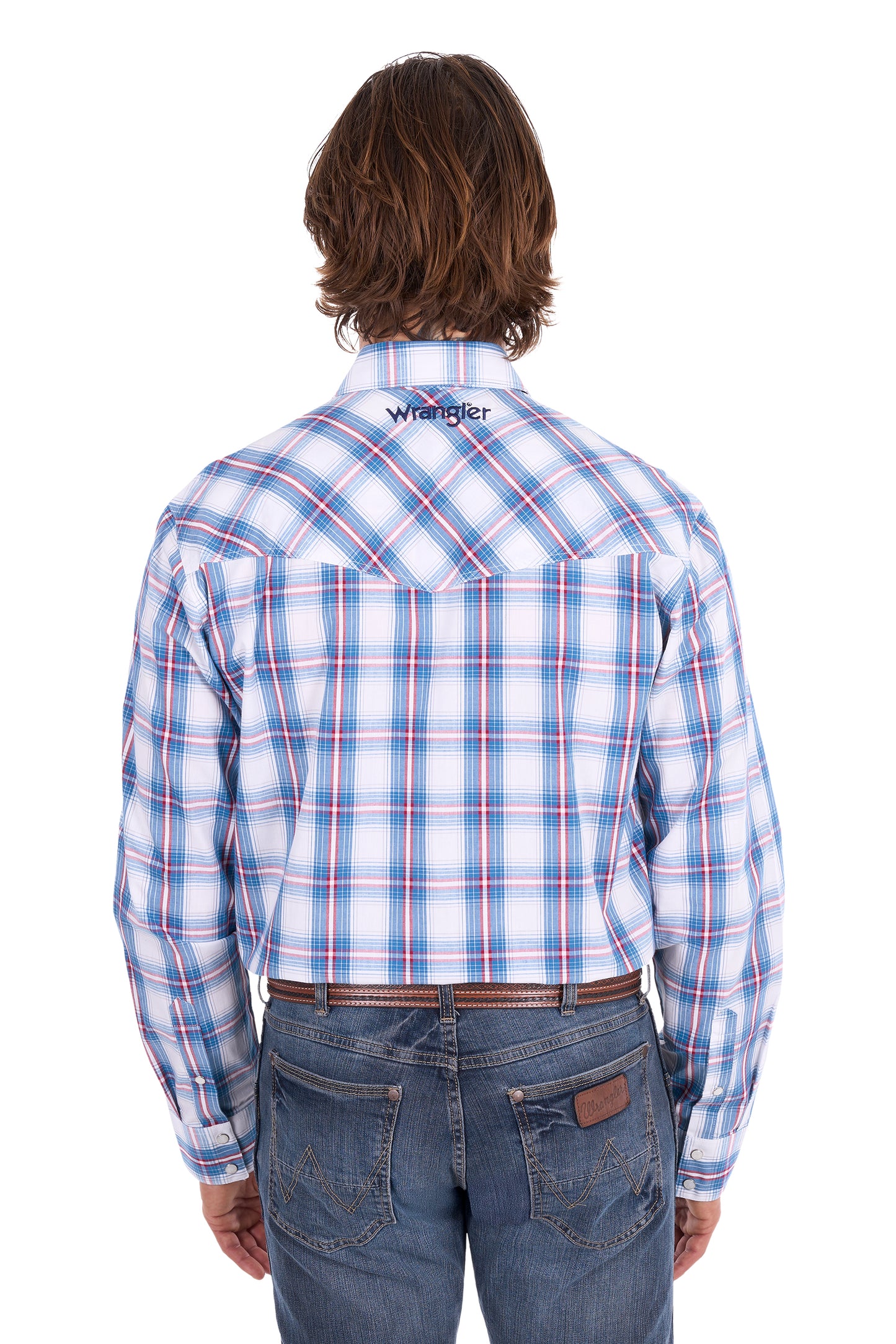 Wrangler Men’s Louis Check Western Long Sleeve Shirt