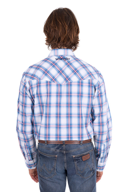 Wrangler Men’s Louis Check Western Long Sleeve Shirt