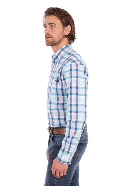 Wrangler Men’s Dale Check 1-Pocket Button Down Long Sleeve Shirt