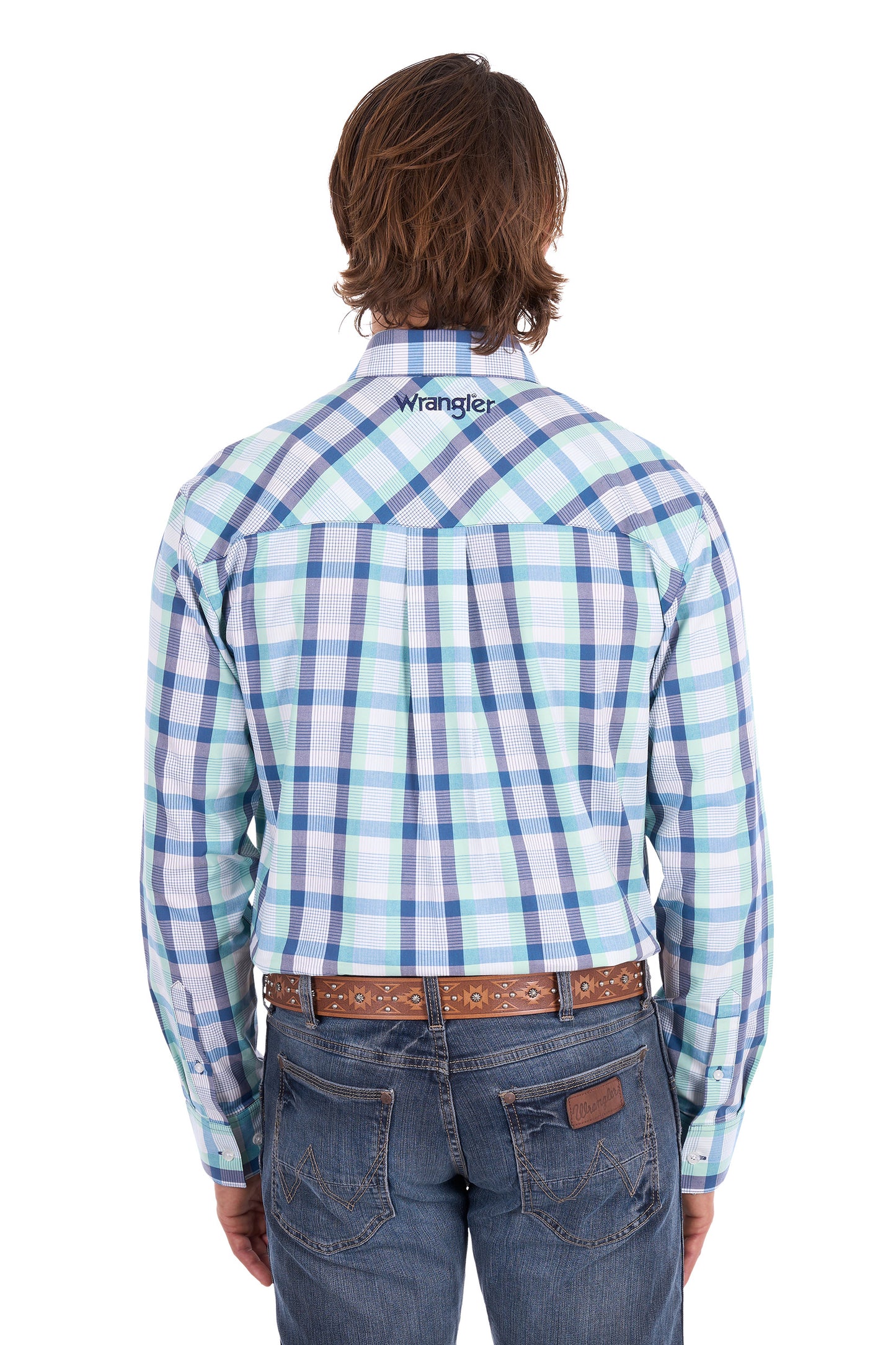 Wrangler Men’s Dale Check 1-Pocket Button Down Long Sleeve Shirt