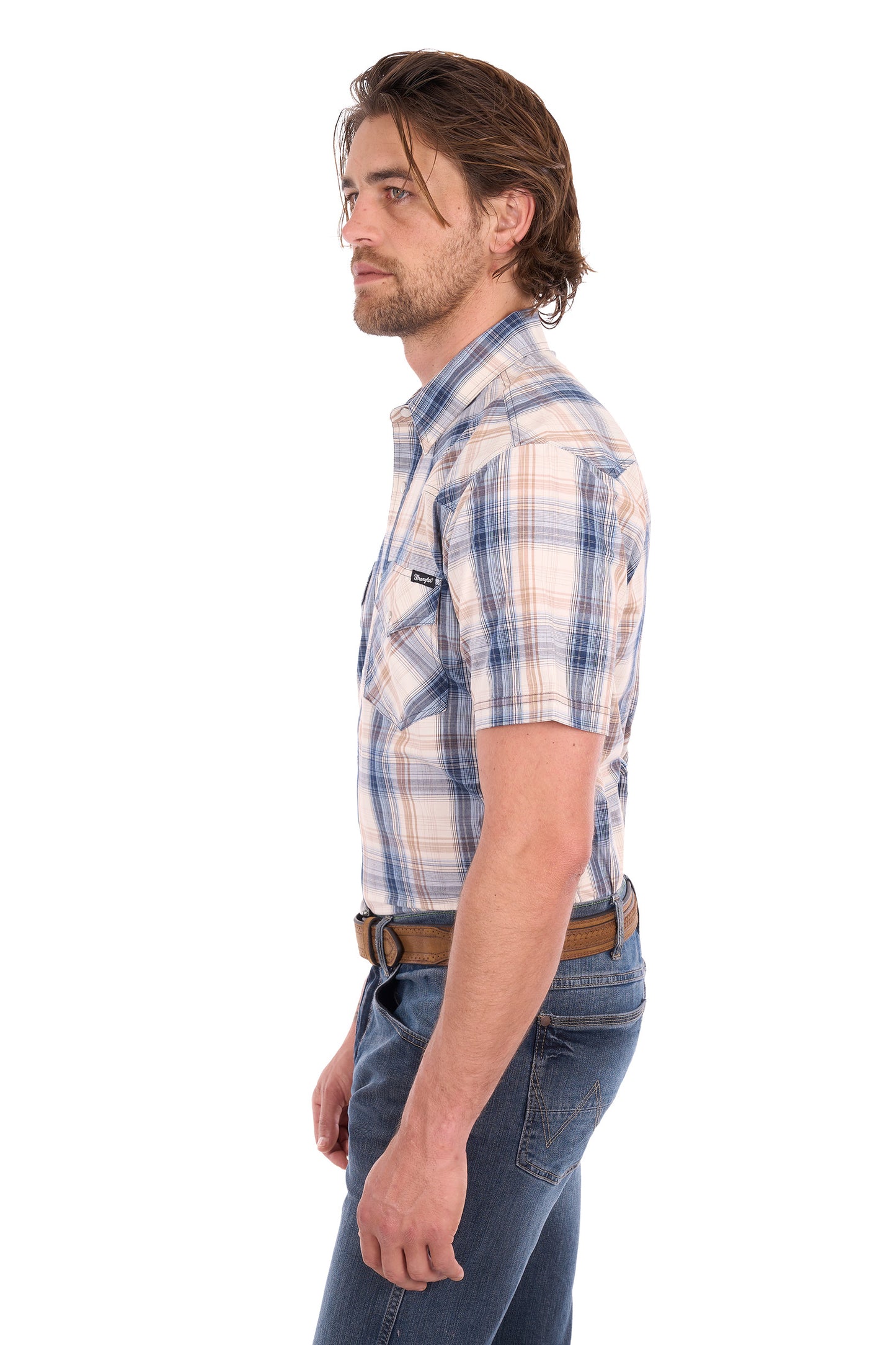 Wrangler Men’s Adrian Check Western Short Sleeve Shirt