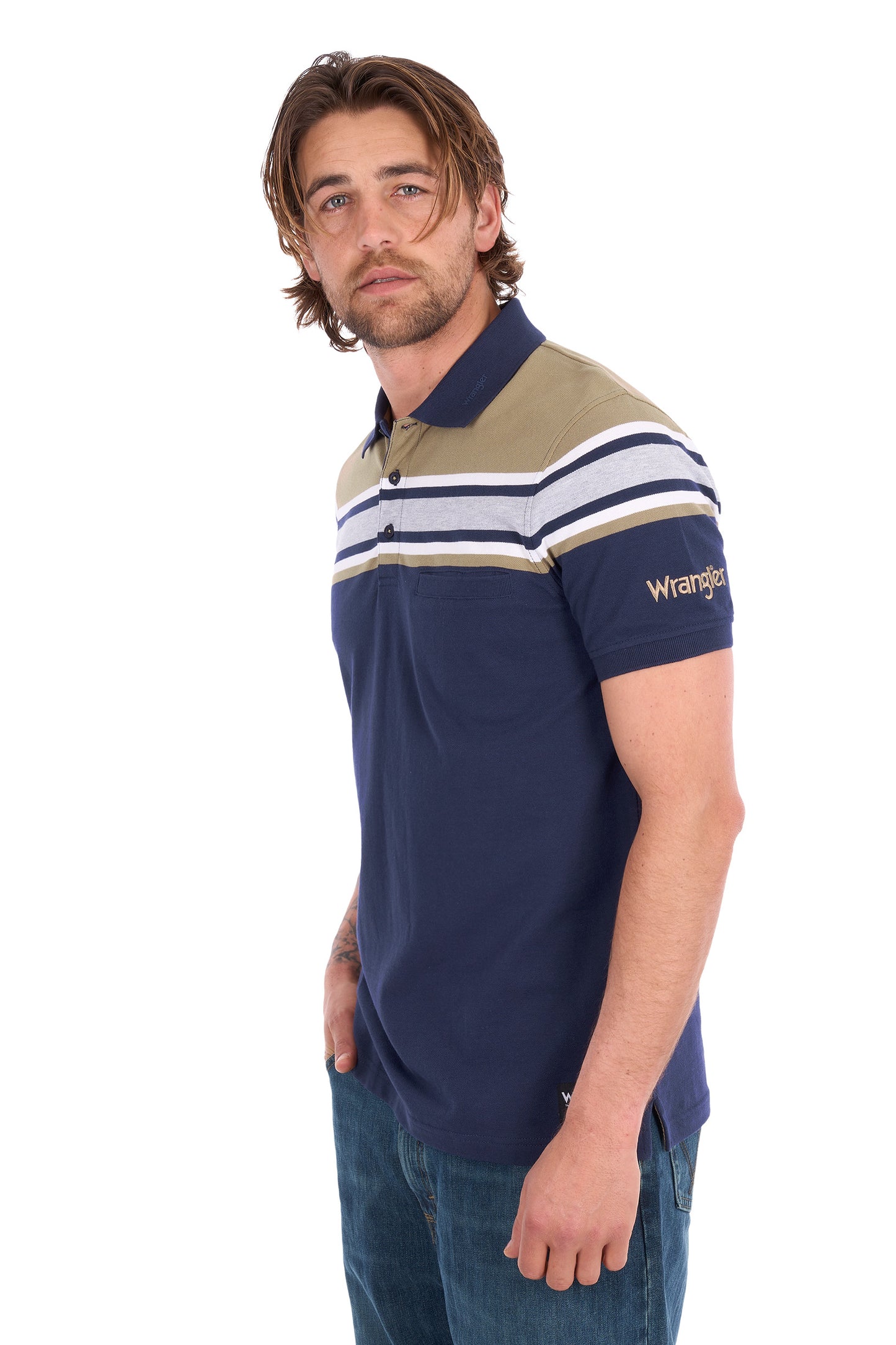 Wrangler Men’s Tyrone 1-Pocket Short Sleeve Polo