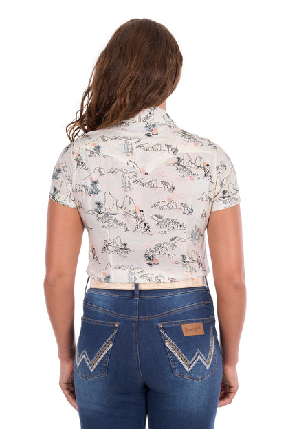 Wrangler Women’s Heidi Print Western Short Sleeve Shirt
