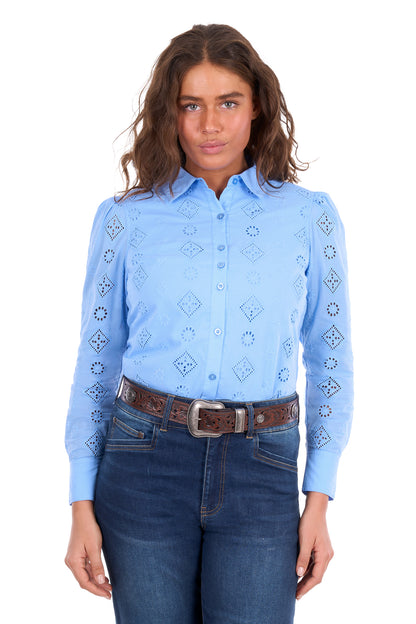 Wrangler Women’s Fleur Long Sleeve Shirt - Cornflower