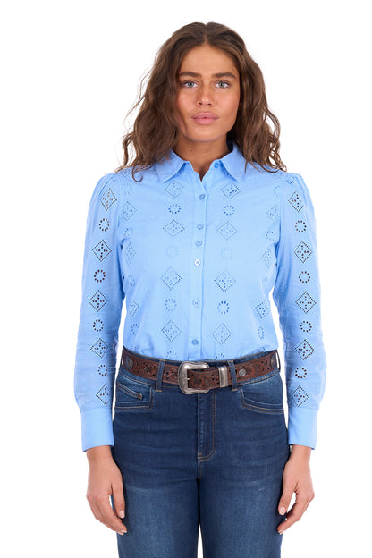 Wrangler Women’s Fleur Long Sleeve Shirt - Cornflower