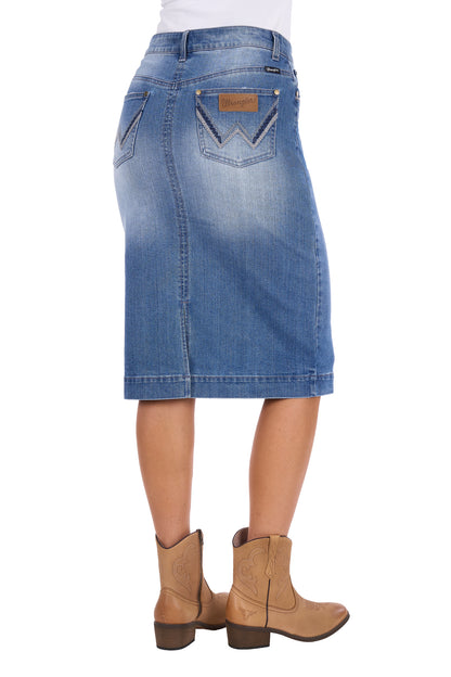 Wrangler Women’s Emmie Denim Midi Skirt