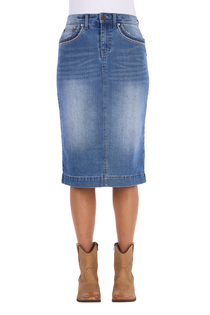 Wrangler Women’s Emmie Denim Midi Skirt