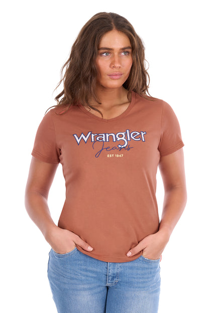 Wrangler Women’s Maya V-Neck Short Sleeve Tee