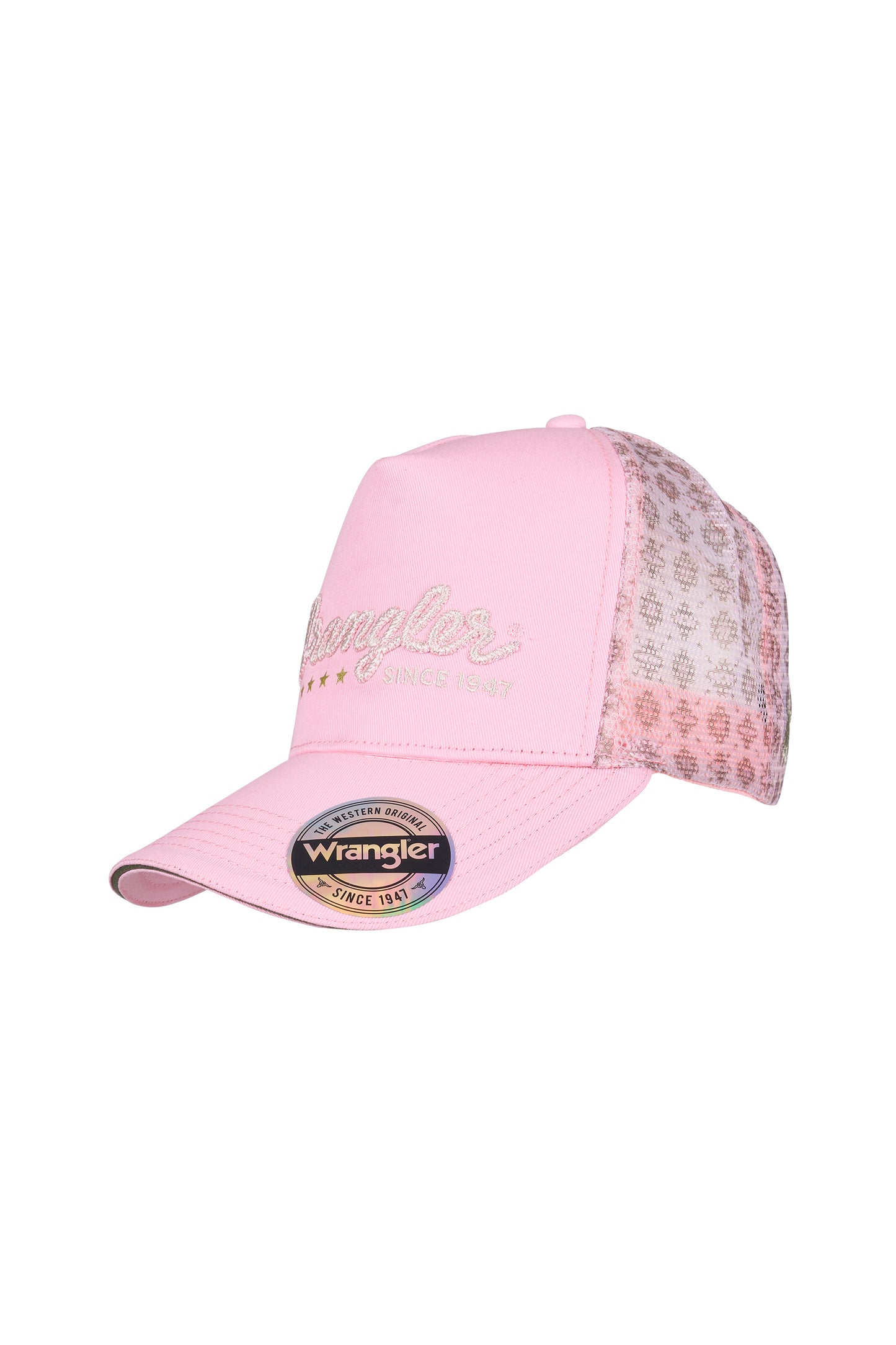 Wrangler Lucy High Profile Ponytail Trucker Cap - Pastel Pink