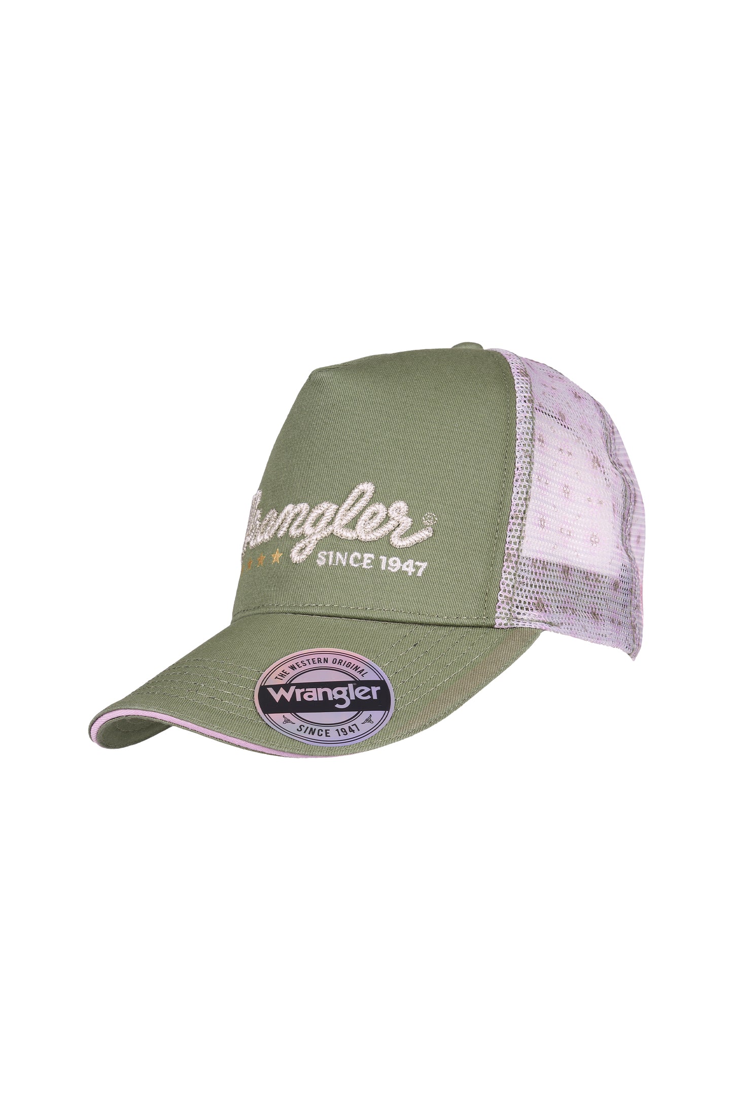 Wrangler Lucy High Profile Ponytail Trucker Cap - Khaki Marle