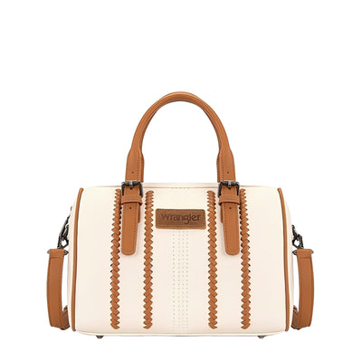 Wrangler Boston Stitch Barrel Bag - Natural/Tan