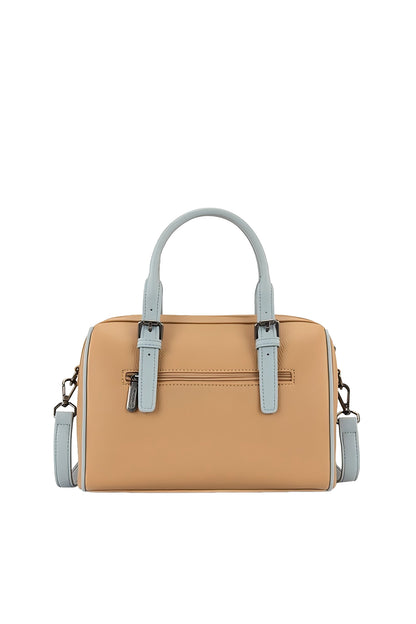 Wrangler Boston Stitch Barrel Bag - Camel/Blue