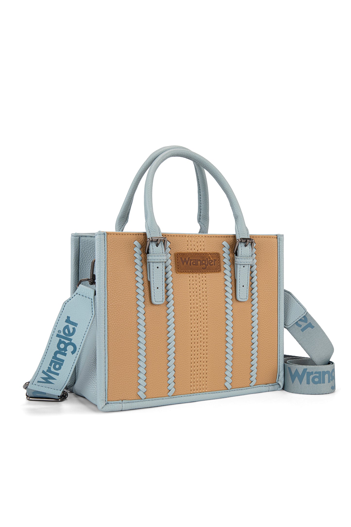 Wrangler Boston Stitch Crossbody Bag - Camel/Blue