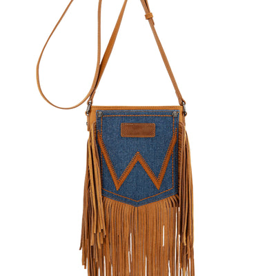 Wrangler Denim Pocket Fringe Bag -Tan