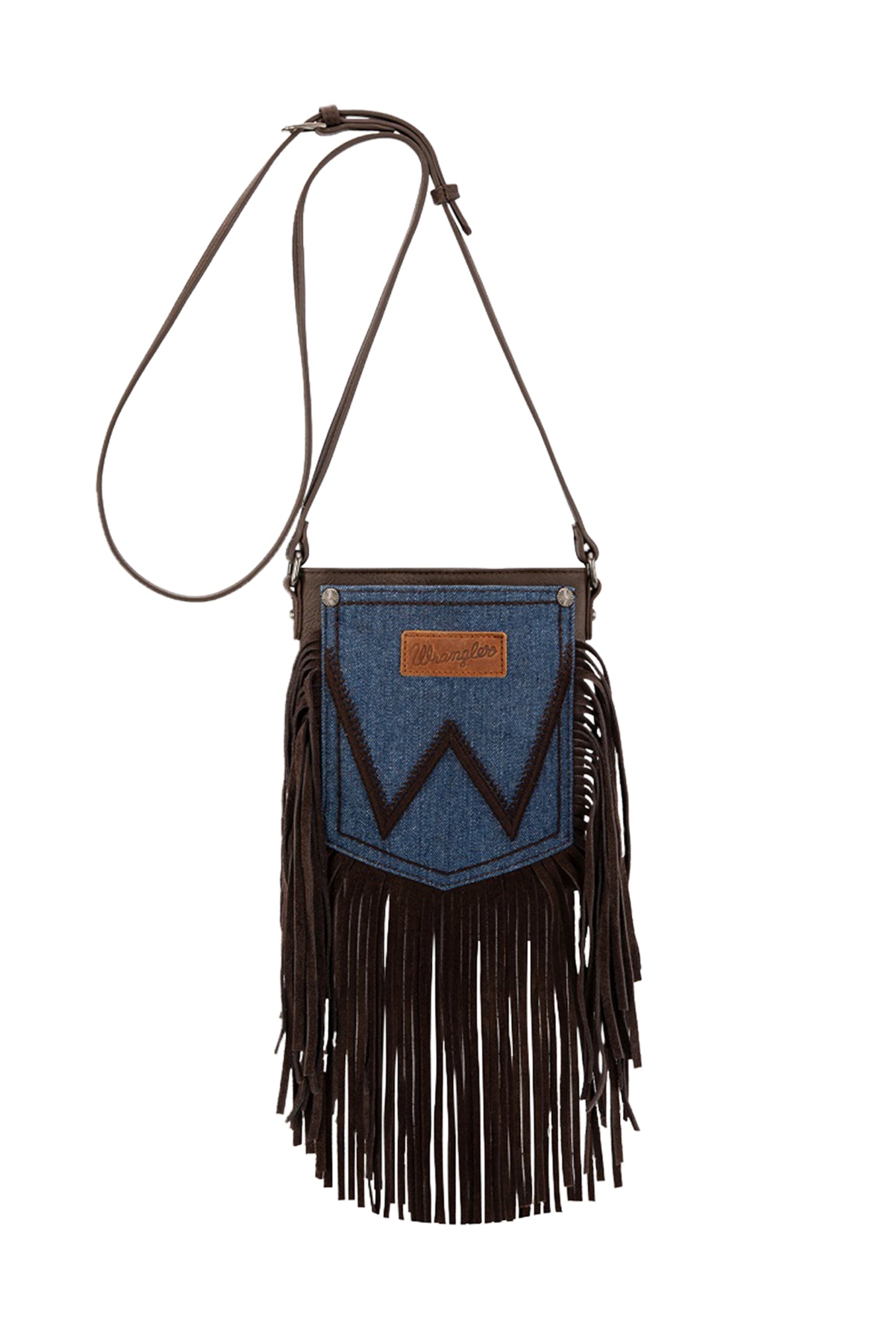 Wrangler Denim Pocket Fringe Bag - Chocolate